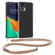 Pouzdro Kwmobile se šňůrkou na krk pro Motorola Edge 30 Neo, průhledné/vícebarevné, silikonové, 60085.32