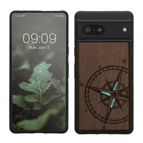 Pouzdro Kwmobile pro Google Pixel 7, hnědé, dřevo/silikon, 60757.04