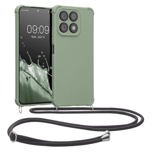 Pouzdro Kwmobile se šňůrkou na krk pro Honor X8a, světle zelené, silikonové, 61577.172