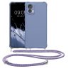 Pouzdro Kwmobile se šňůrkou pro Motorola Edge 30 Neo, modré, silikonové, 61582.108