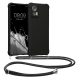 Pouzdro Kwmobile se šňůrkou pro Motorola Edge 30 Neo, černé, silikonové, 61582.01