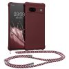 Pouzdro Kwmobile se šňůrkou na krk pro Google Pixel 7a, fialové, silikonové, 61600.187