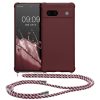 Pouzdro Kwmobile se šňůrkou na krk pro Google Pixel 7a, fialové, silikonové, 61600.187