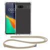 Pouzdro Kwmobile se šňůrkou na krk pro Google Pixel 7a, průhledné/krémové, silikonové, 61608.21