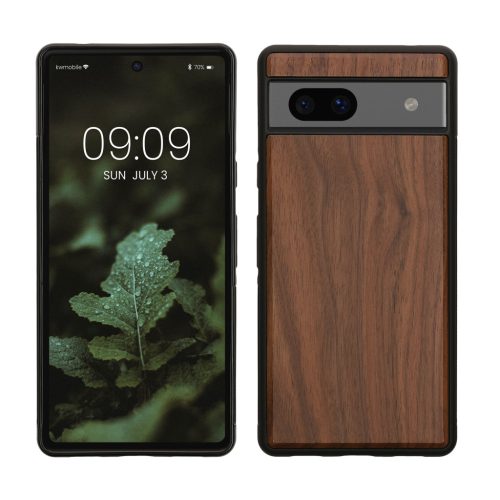 Pouzdro Kwmobile pro Google Pixel 7a, hnědé, dřevo/silikon, 61602.18