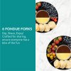Set fondue Navaris, 6 persoane, oala fonta 2QT, splash guard, pentru aragaz sau BBQ, maro, otel/lemn