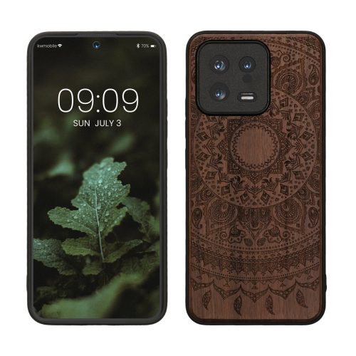 Pouzdro Kwmobile pro Xiaomi 13 5G, hnědé, dřevo/silikon, 60695.02