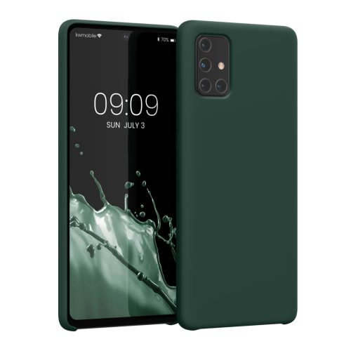 Pouzdro Kwmobile pro Samsung Galaxy A71, tmavě zelené, silikonové, 51209.169