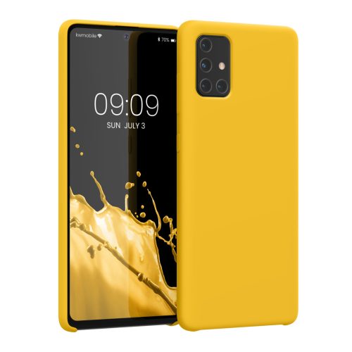 Pouzdro Kwmobile pro Samsung Galaxy A71, žluté, silikonové, 51209.165