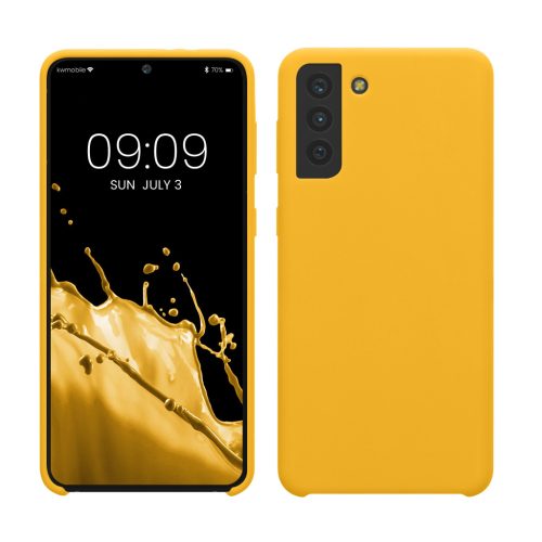 Pouzdro Kwmobile pro Samsung Galaxy S21 Plus, žluté, silikonové, 54066.165