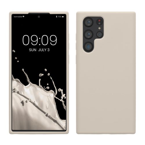 Pouzdro Kwmobile pro Samsung Galaxy S22 Ultra, krémové, silikonové, 56765.125