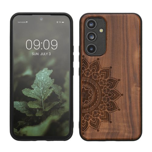 Pouzdro Kwmobile pro Samsung Galaxy A54 5G, hnědé, dřevo/silikon, 60799.03
