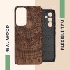 Pouzdro Kwmobile pro Samsung Galaxy A54 5G, hnědé, dřevo/silikon, 60799.04