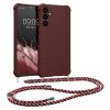 Pouzdro Kwmobile se šňůrkou na krk pro Samsung Galaxy A34 5G, fialové, silikonové, 60820.187