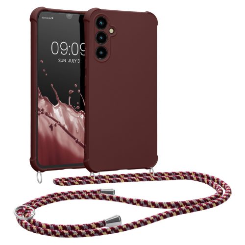 Pouzdro Kwmobile se šňůrkou na krk pro Samsung Galaxy A34 5G, fialové, silikonové, 60820.187