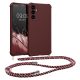 Pouzdro Kwmobile se šňůrkou na krk pro Samsung Galaxy A34 5G, fialové, silikonové, 60820.187
