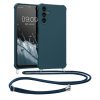 Pouzdro Kwmobile se šňůrkou na krk pro Samsung Galaxy A14 5G, tmavě modré, silikonové, 60819.17