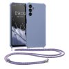 Pouzdro Kwmobile se šňůrkou pro Samsung Galaxy A14 5G, modré, silikonové, 60819.108