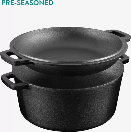 Navaris litinový holandský hrnec s poklicí, na varnou desku/troubu, 4,7 l, 32 cm, 61695.02