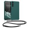 Pouzdro Kwmobile se šňůrkou na krk pro Samsung Galaxy A14 5G, zelené, silikonové, 60819.78