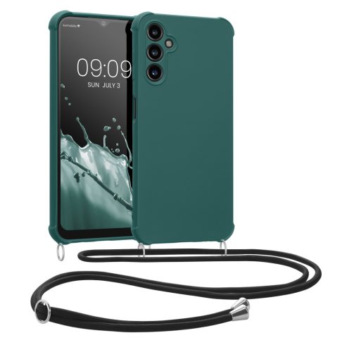 Pouzdro Kwmobile se šňůrkou na krk pro Samsung Galaxy A14 5G, zelené, silikonové, 60819.78