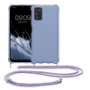 Pouzdro Kwmobile se šňůrkou pro Samsung Galaxy A03s, modré, silikonové, 58562.108