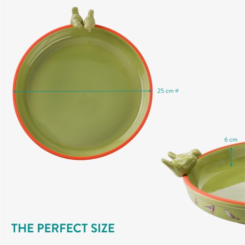 Baie pentru pasari rotunda Navaris, ceramica, 25 cm, pentru gradina, 61699.07