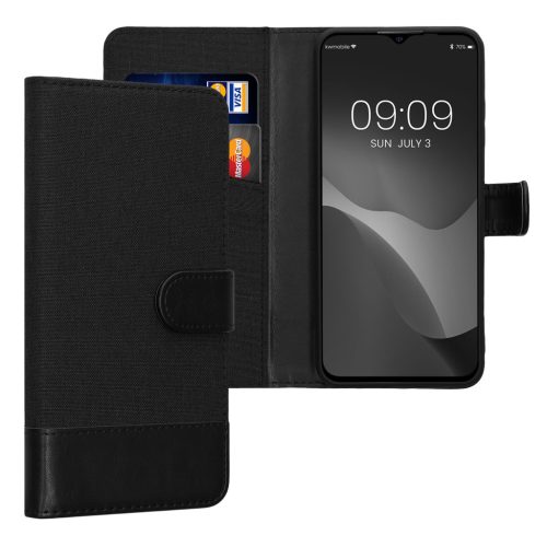 Pouzdro Kwmobile pro Ulefone Note 16 Pro, černé, textilní/silikonové, 61723.73