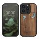 Kryt Kwmobile pro Apple iPhone 14 Pro, hnědý/vícebarevný, dřevo/silikon, 59126.08