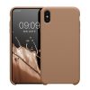 Pouzdro Kwmobile pro Apple iPhone XS Max, krémové, silikonové, 45909.246