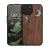 Kryt Kwmobile pro Apple iPhone 14, hnědý/vícebarevný, dřevo/silikon, 59124.05