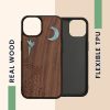 Kryt Kwmobile pro Apple iPhone 14, hnědý/vícebarevný, dřevo/silikon, 59124.05