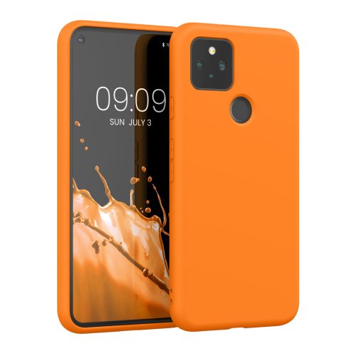 Pouzdro Kwmobile pro Google Pixel 5, oranžové, silikonové, 53778.15