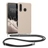 Pouzdro Kwmobile se šňůrkou pro Huawei P30 Lite, krémové, silikonové, 52079.16