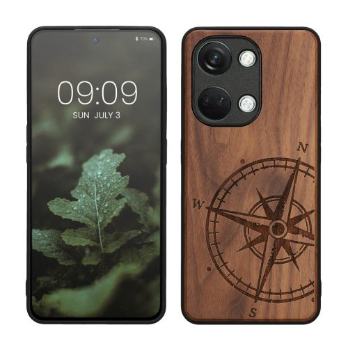 Pouzdro Kwmobile pro OnePlus Nord 3 5G, hnědé, dřevo/silikon, 61771.01