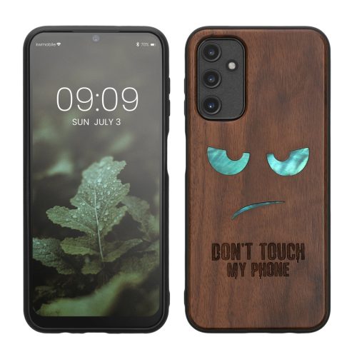 Pouzdro Kwmobile pro Samsung Galaxy A14 5G, hnědé, dřevo/silikon, 60817.08