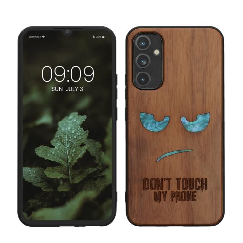 Pouzdro Kwmobile pro Samsung Galaxy A34 5G, hnědé, dřevo/silikon, 60813.08