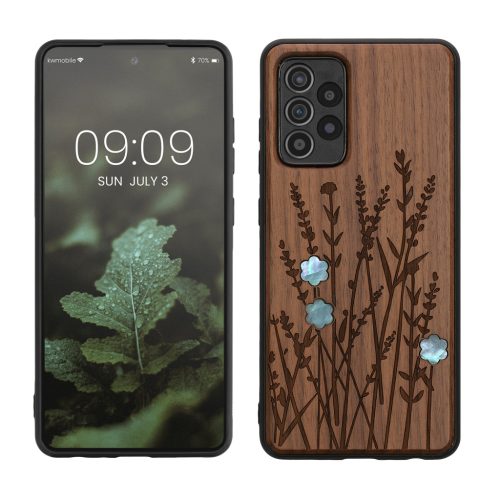Pouzdro Kwmobile pro Samsung Galaxy A52/Galaxy A52 5G/Galaxy A52s 5G, hnědé, dřevo/silikon, 54354.16
