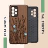 Pouzdro Kwmobile pro Samsung Galaxy A52/Galaxy A52 5G/Galaxy A52s 5G, hnědé, dřevo/silikon, 54354.16
