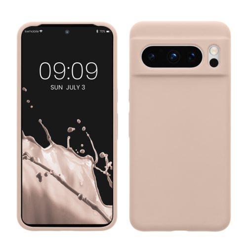Pouzdro Kwmobile pro Google Pixel 8 Pro, krémové, silikonové, 61854.225