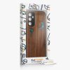 Pouzdro Kwmobile pro Samsung Galaxy A14 5G, hnědé/vícebarevné, dřevo/silikon, 60817.07
