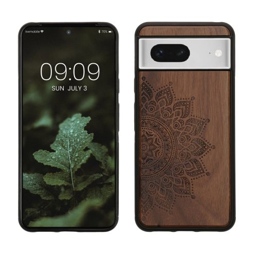 Pouzdro Kwmobile pro Google Pixel 8, hnědé, dřevo/silikon, 61875.01