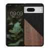 Pouzdro Kwmobile pro Google Pixel 8, hnědé/černé, dřevo/silikon, 61873.01