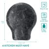 Set 2 suporturi pentru lingura Navaris din marmura, antiderapante, negru, 61947.02