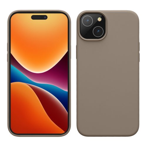 Pouzdro Kwmobile pro Apple iPhone 15, béžové, silikonové, 61953.43