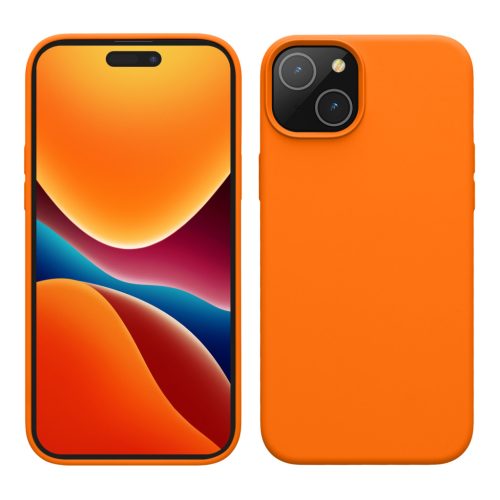 Pouzdro Kwmobile pro Apple iPhone 15 Plus, oranžové, silikonové, 61954.15