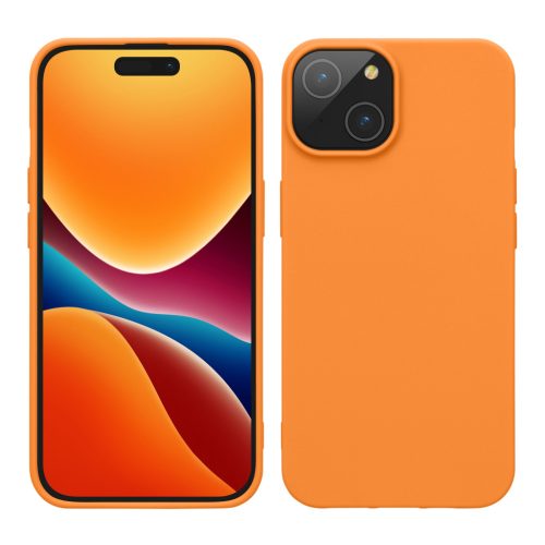 Pouzdro Kwmobile pro Apple iPhone 15, oranžové, silikonové, 61957.15