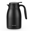 Ceainic izolat Navaris, 1.5L, negru, mentine bauturile calde pana la 9 ore, 51053.02