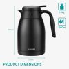 Ceainic izolat Navaris, 1.5L, negru, mentine bauturile calde pana la 9 ore, 51053.02