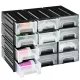 Cutie organizare Navaris cu 12 sertare interconectabile, 5.9x3.4x1.9 cm, montaj perete, gri, plastic